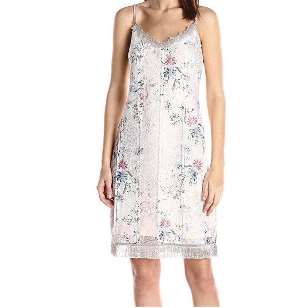 T Tahari Floral-Print Fringe Sheath Dress